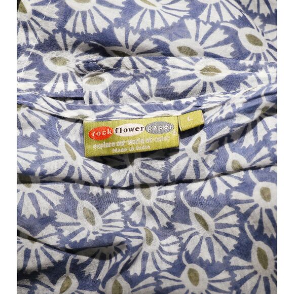 Boho Floral Cotton Short Summer Dress‎ 3/4 Sleeves Lightweight Cover Up - Picture 2 of 3